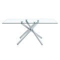 Large Modern Minimalist Rectangular Glass Dining Table For 4 8 People With 0.39