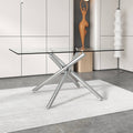 Large Modern Minimalist Rectangular Glass Dining Table For 6 8 With 0.39