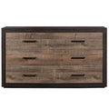 Contemporary Style Bedroom Furniture 1Pc Dresser Of 6X Drawers Two Tone Contrasted Finish Wooden Furniture Multicolor 5 Drawers & Above Bedroom Contemporary Wood