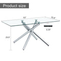 Large Modern Minimalist Rectangular Glass Dining Table For 6 8 With 0.39
