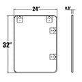 32 X 24 Inch Black Bathroom Mirror For Wall Vanity Mirror With Non Rusting Aluminum Alloy Metal Frame Rounded Corner For Modern Farmhouse Home Decor Black Modern Aluminium