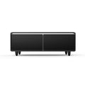 Modern Smart Coffee Table With Built In Fridge, Bluetooth Speaker, Wireless Charging Module, Touch Control Panel, Power Socket, Usb Interface, Outlet Protection, Atmosphere Light, Black Black