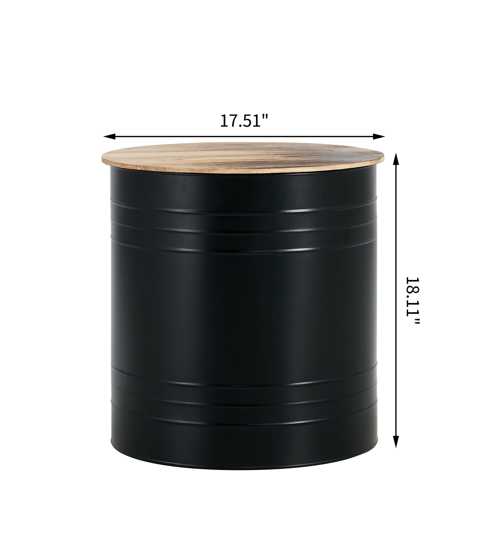 Farmhouse Rustic Distressed Metal Accent Cocktail Table With Wood Top Blk, Set Of 2 Black Steel