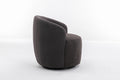 Teddy Fabric Swivel Accent Armchair Barrel Chair With Black Powder Coating Metal Ring,Dark Gray Dark Gray Foam Wool