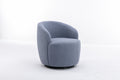 Teddy Fabric Swivel Accent Armchair Barrel Chair With Black Powder Coating Metal Ring,Light Blue Light Blue Foam Wool