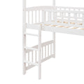 Twin Loft Bed With Slide, House Bed With Slide,White Old Sku :Lt000212Aak White Solid Wood
