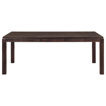 Contemporary Design Dark Brown Finish 1Pc Dining Table With Separate Extension Leaf Wooden Dining Furniture Brown Mix Dining Room Contemporary Solid Wood