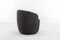 Teddy Fabric Swivel Accent Armchair Barrel Chair With Black Powder Coating Metal Ring,Dark Gray Dark Gray Foam Wool