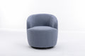Teddy Fabric Swivel Accent Armchair Barrel Chair With Black Powder Coating Metal Ring,Light Blue Light Blue Foam Wool