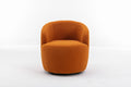 Teddy Fabric Swivel Accent Armchair Barrel Chair With Black Powder Coating Metal Ring,Caramel Caramel Foam Wool