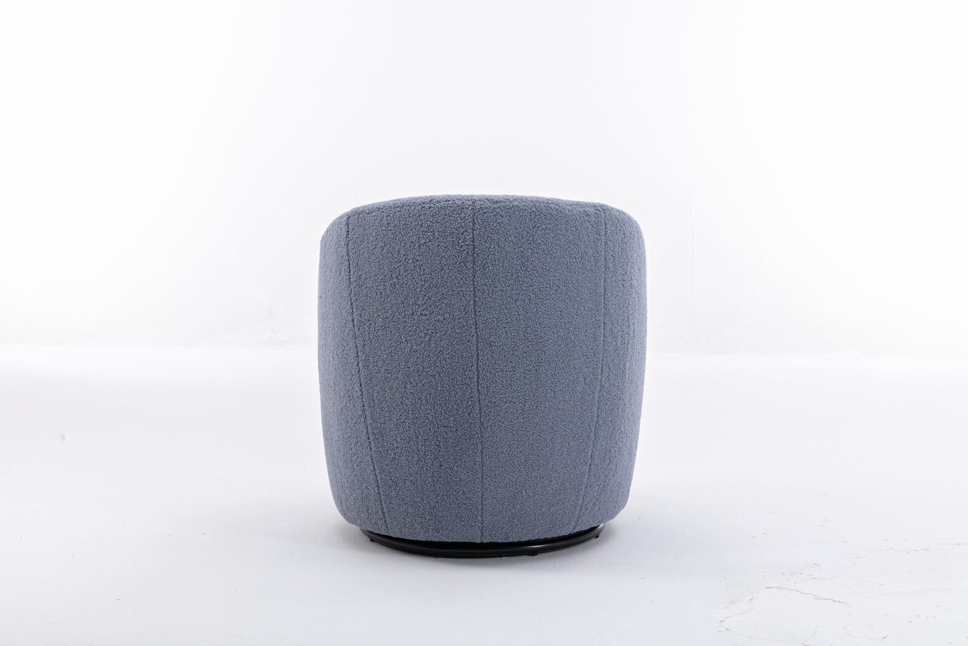 Teddy Fabric Swivel Accent Armchair Barrel Chair With Black Powder Coating Metal Ring,Light Blue Light Blue Foam Wool