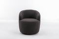 Teddy Fabric Swivel Accent Armchair Barrel Chair With Black Powder Coating Metal Ring,Dark Gray Dark Gray Foam Wool