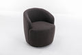 Teddy Fabric Swivel Accent Armchair Barrel Chair With Black Powder Coating Metal Ring,Dark Gray Dark Gray Foam Wool