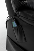 Lounge Chair Lift Chair Relax Sofa Chair Sitting Room Furniture Sitting Room Power Supply Elderly Electric Lounge Chair 180 Degree Lying Flat Black Cotton Pu