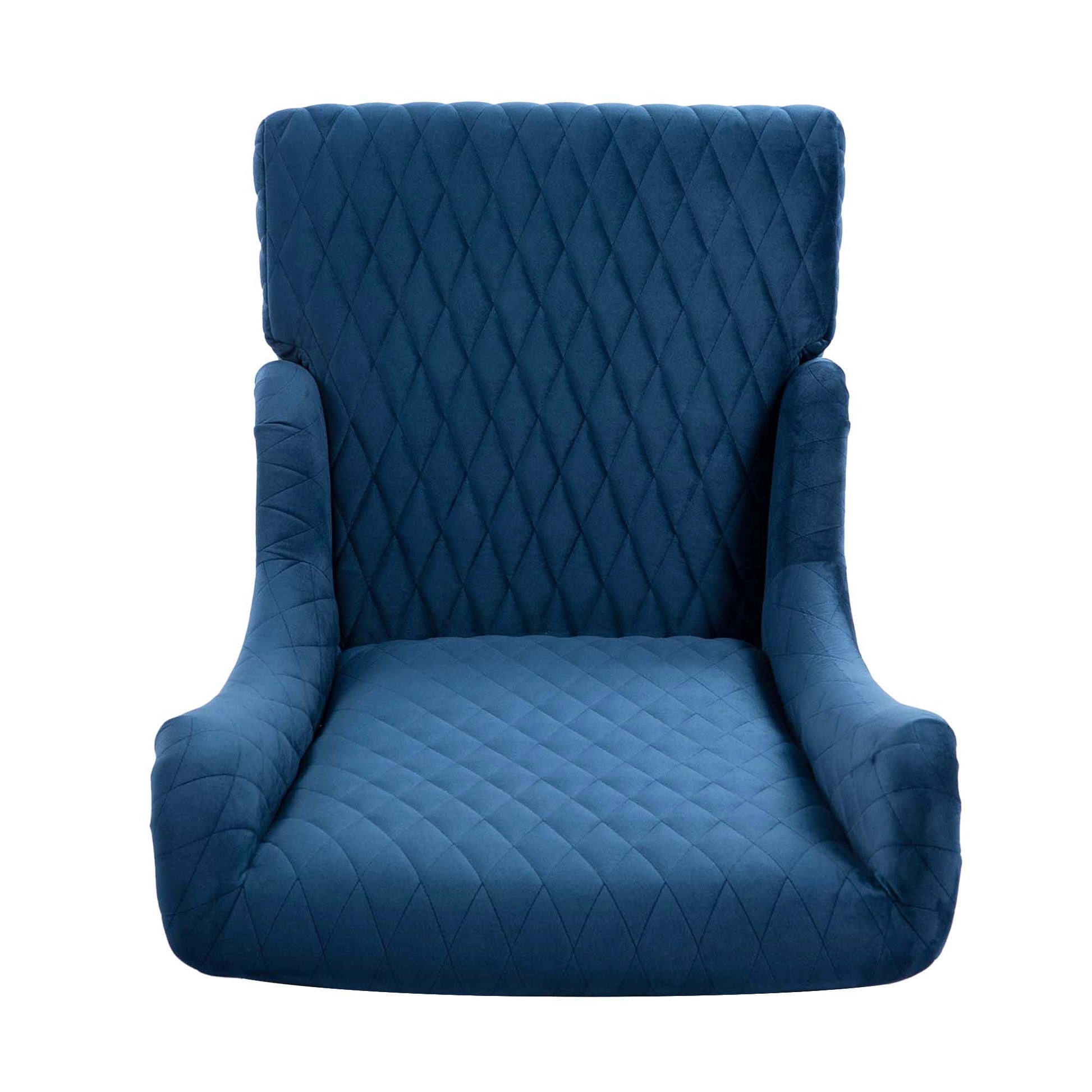 23.03''Wide High Back Velvet Accent Chair, Comfy High Wingback Chair, Living Room Chair With Soft Padded & Wooden Legs, Modern Side Chair For Living Room, Bedroom, Blue Blue Foam Fabric