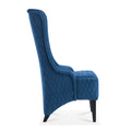 23.03''Wide High Back Velvet Accent Chair, Comfy High Wingback Chair, Living Room Chair With Soft Padded & Wooden Legs, Modern Side Chair For Living Room, Bedroom, Blue Blue Foam Fabric