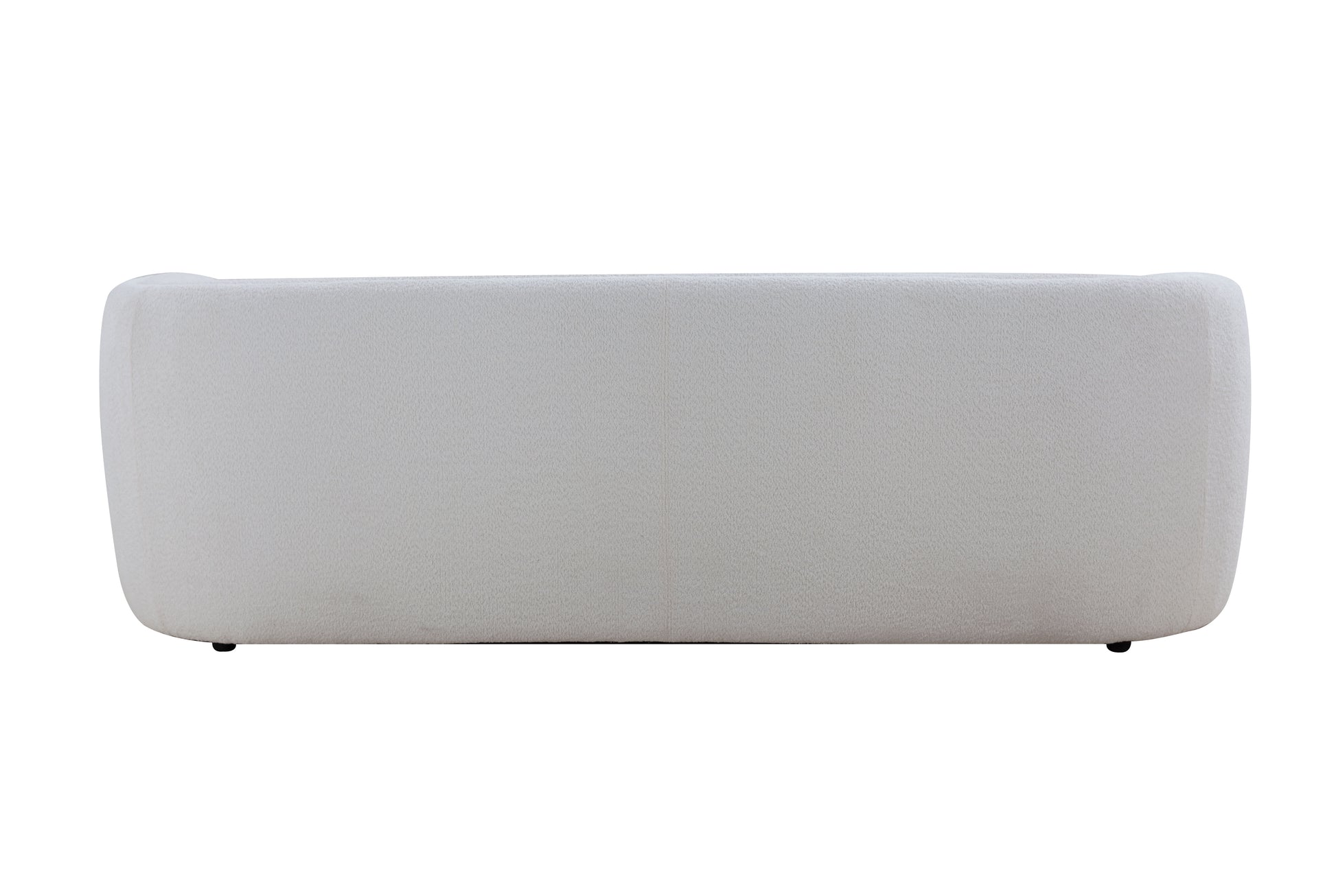 Mid Century Modern Curved Living Room Sofa, 3 Seat Boucle Fabric Couch For Bedroom, Office, Apartment, White White Fabric