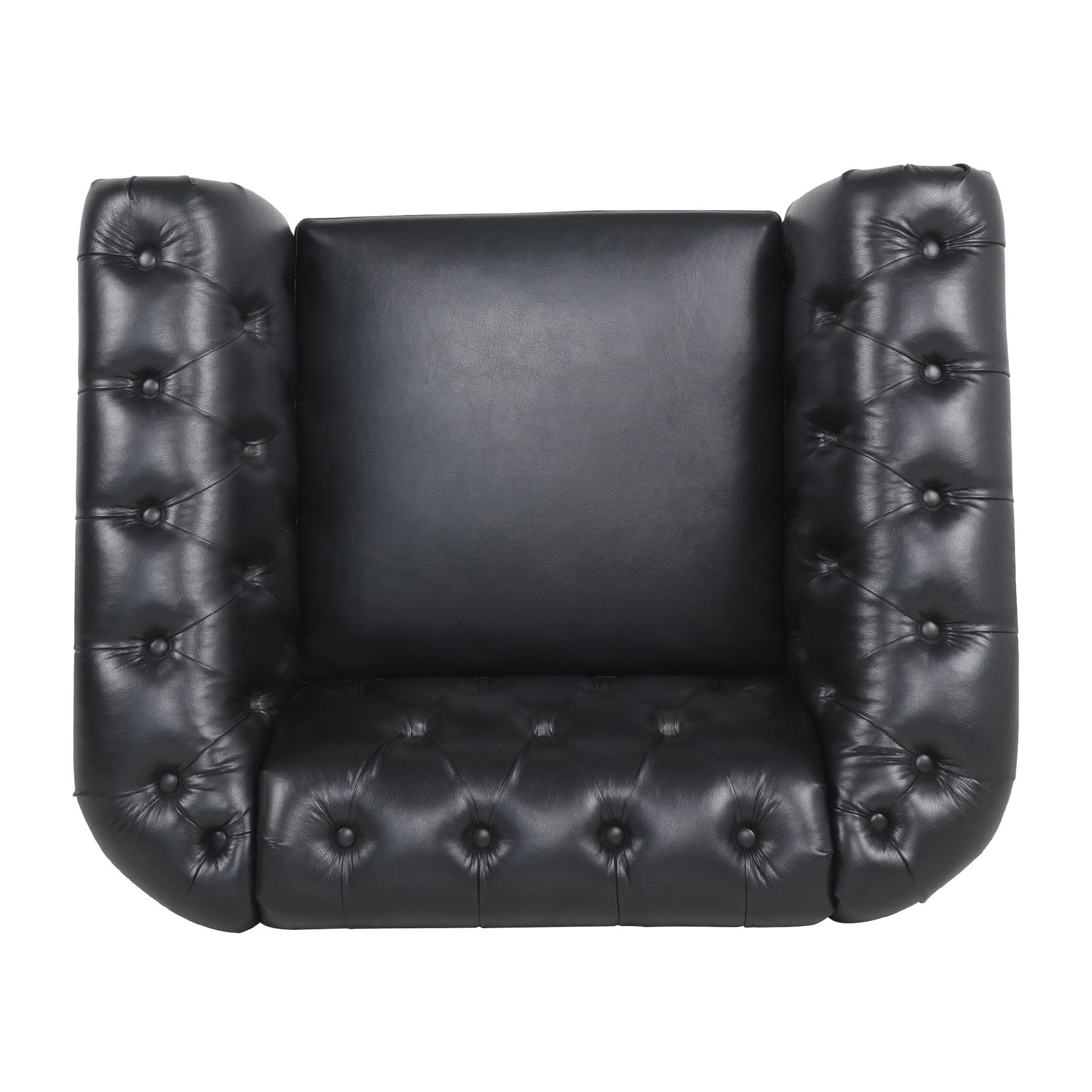 1 Seater Sofa For Living Room Black Pu