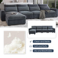 Modern Large L Shape Feather Filled Sectional Sofa, Convertible Sofa Couch With Reversible Chaise For Living Room Dark Gray Chenille 5 Seat
