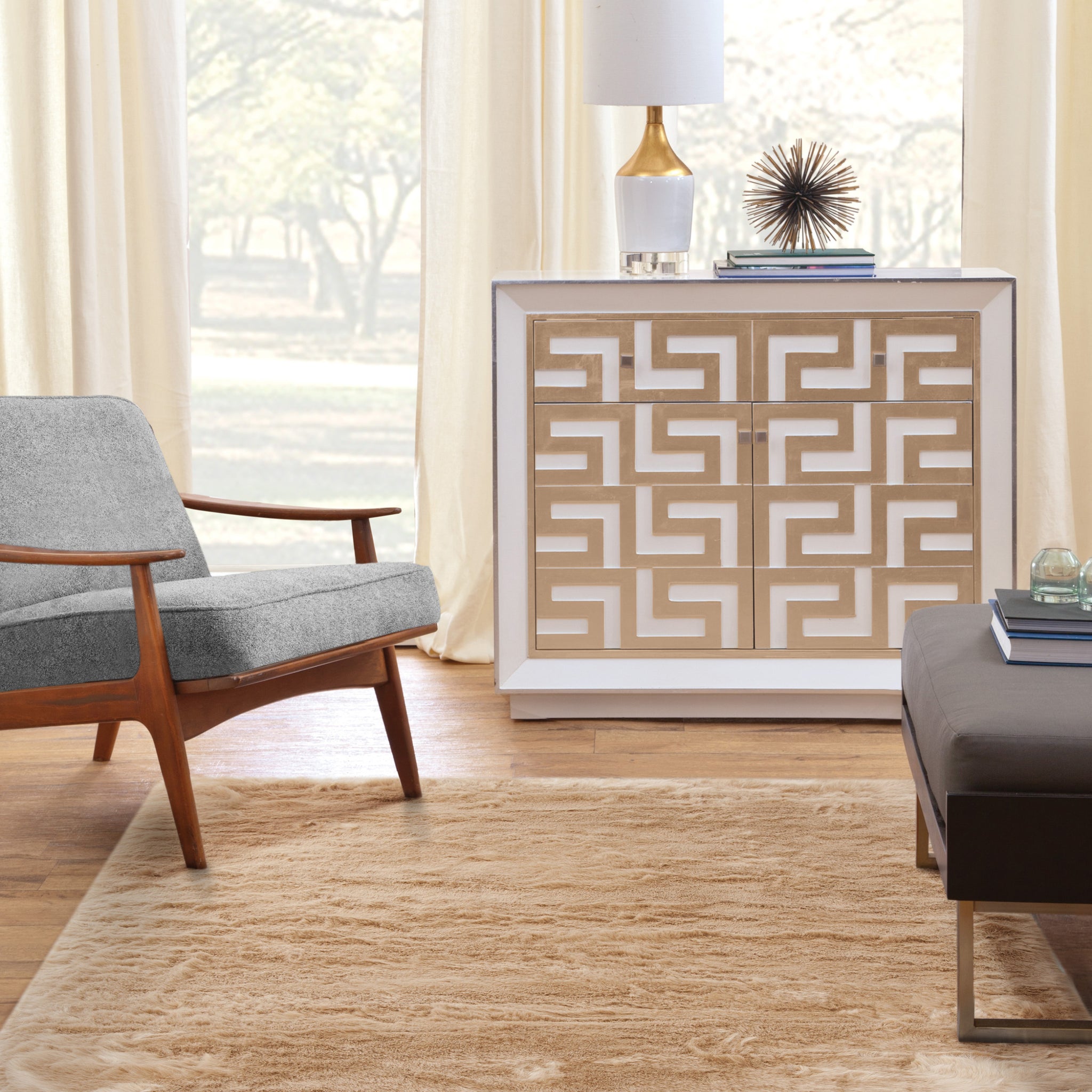 Tan Faux Fur Area Rug 8X10 Tan Acrylic