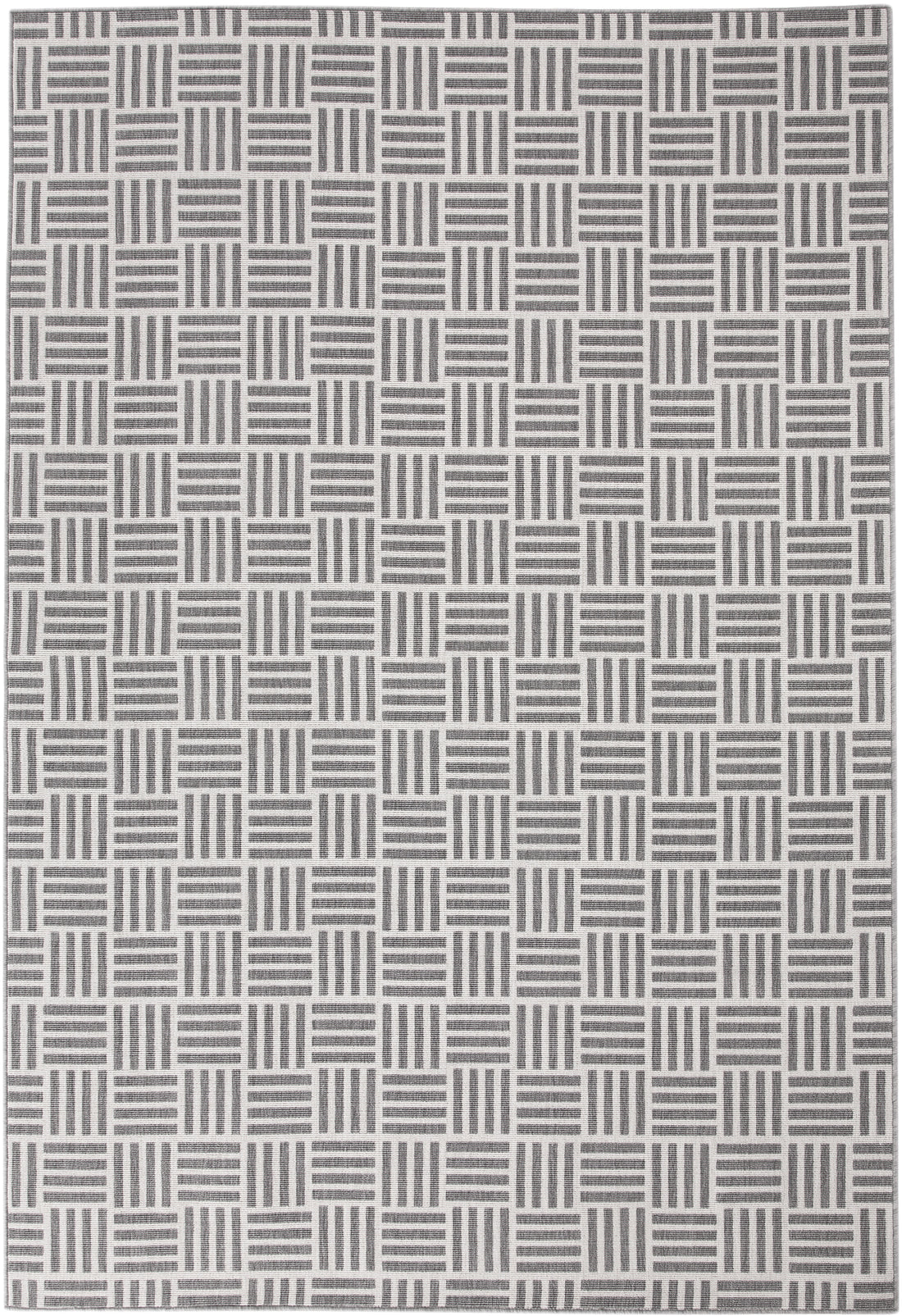 Nantucket White And Gray Polypropylene Indoor Outdoor Area Rug 5X8 White Polypropylene