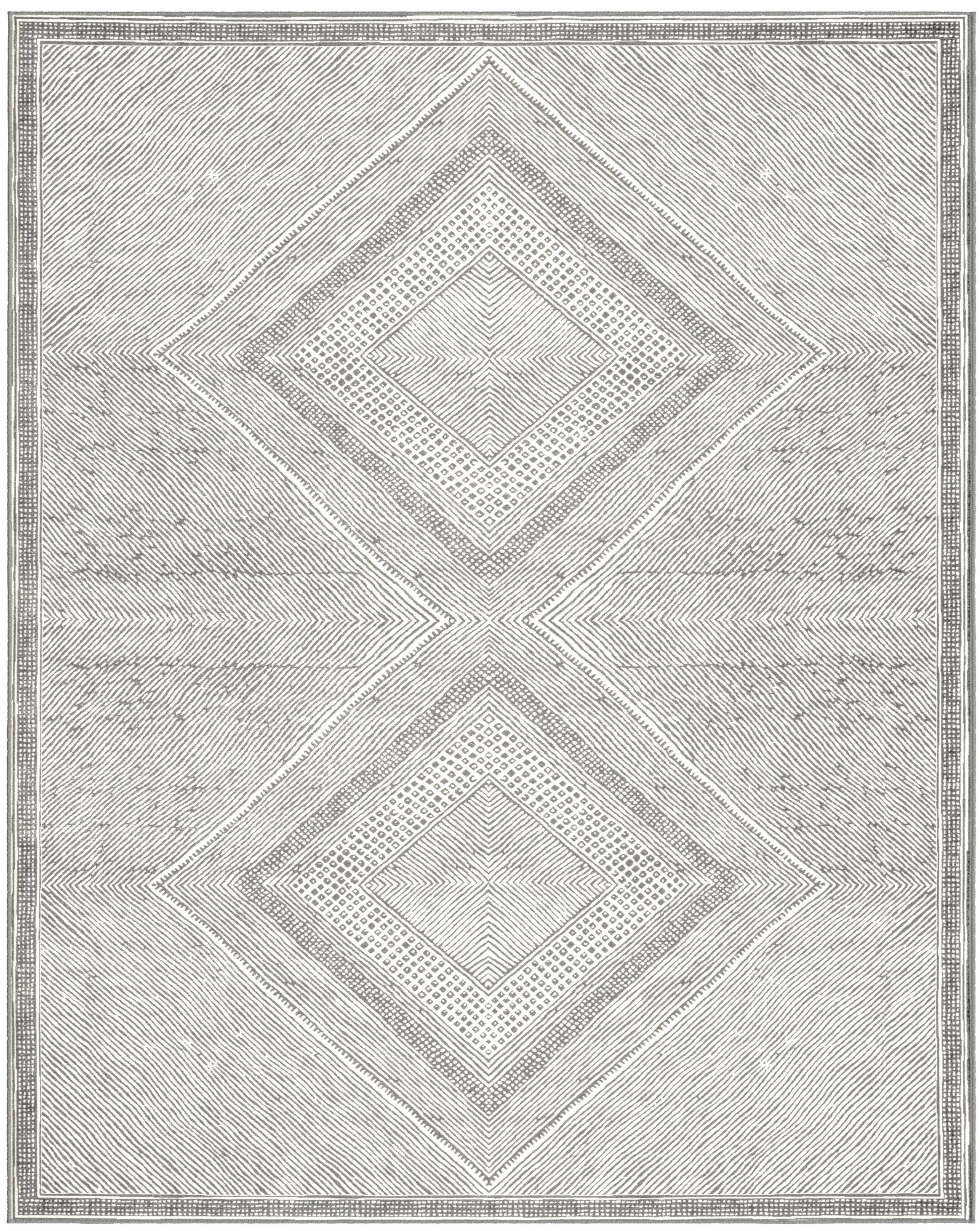 Benzara Gray Viscose Area Rug 5X8 Gray Viscose