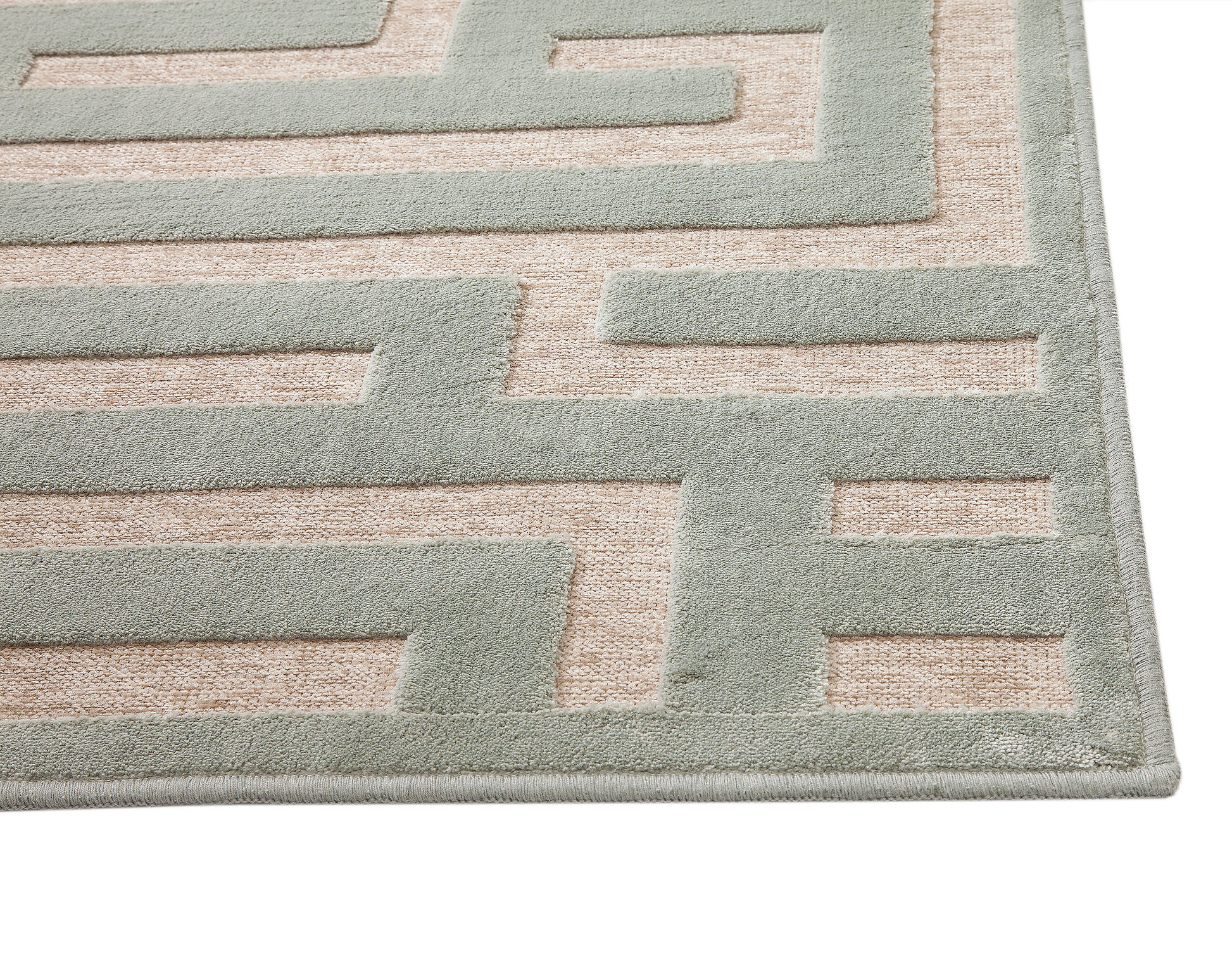 Maze Lt. Blue Grey Area Rug 8X10 Light Blue Chenille