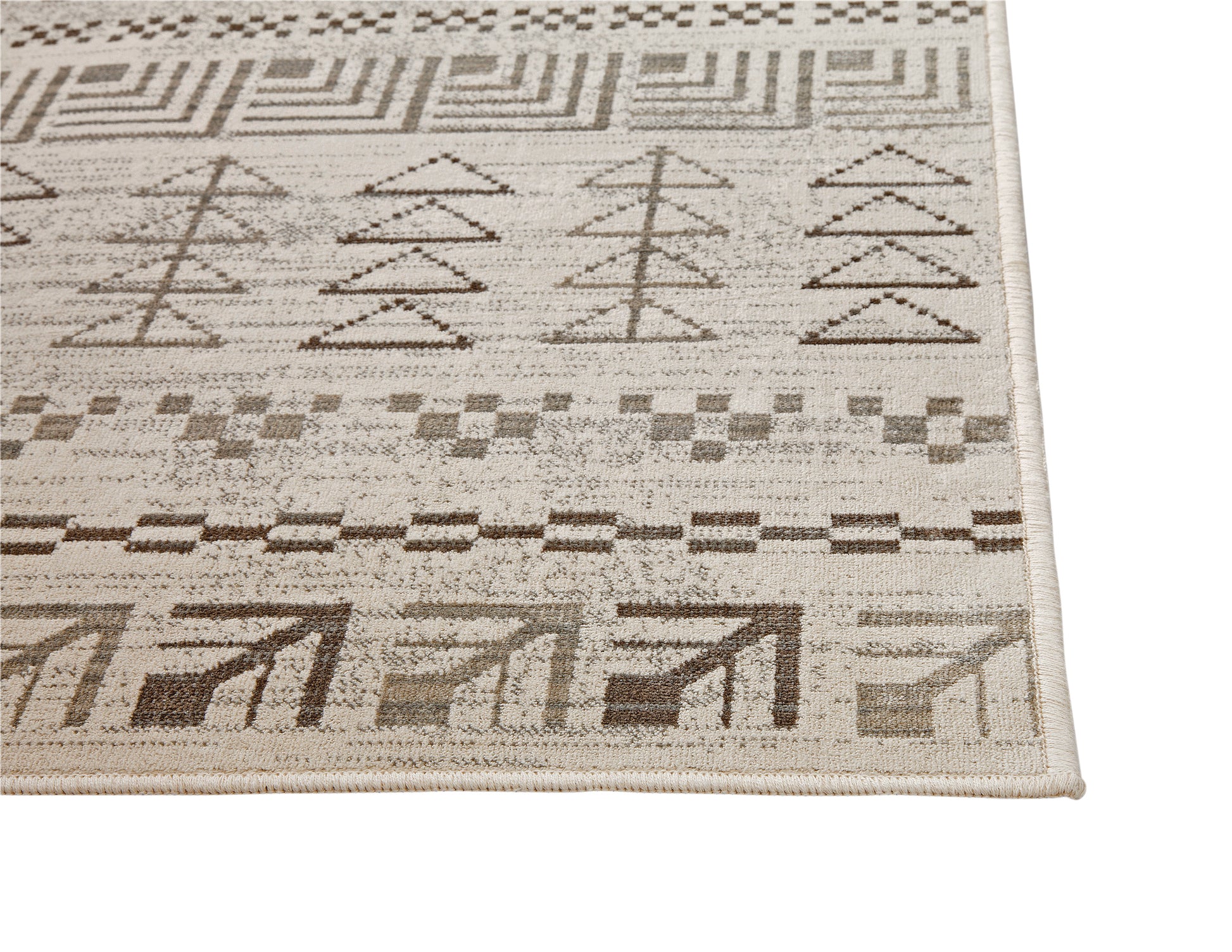 Ambivory, Brown, And Natural Area Rug 5X8 Ivory Viscose