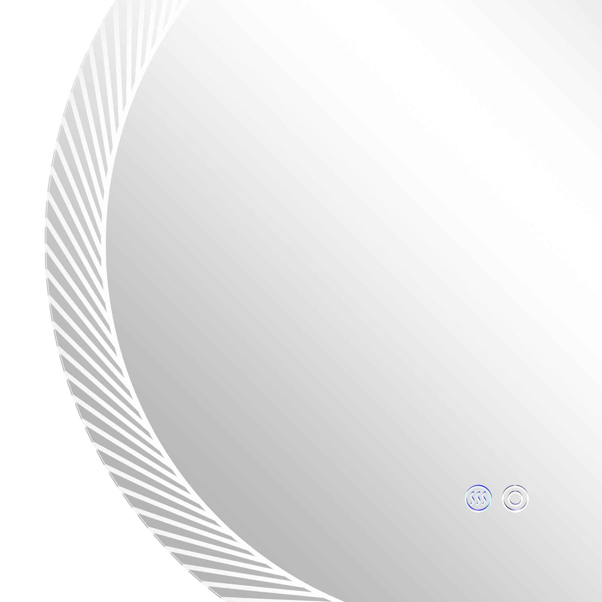 24 Inch Switch Held Memory Led Mirror, Wall Mounted Vanity Mirrors, Bathroom Anti Fog Mirror, Dimmable Bathroom Mirror Silver Glass