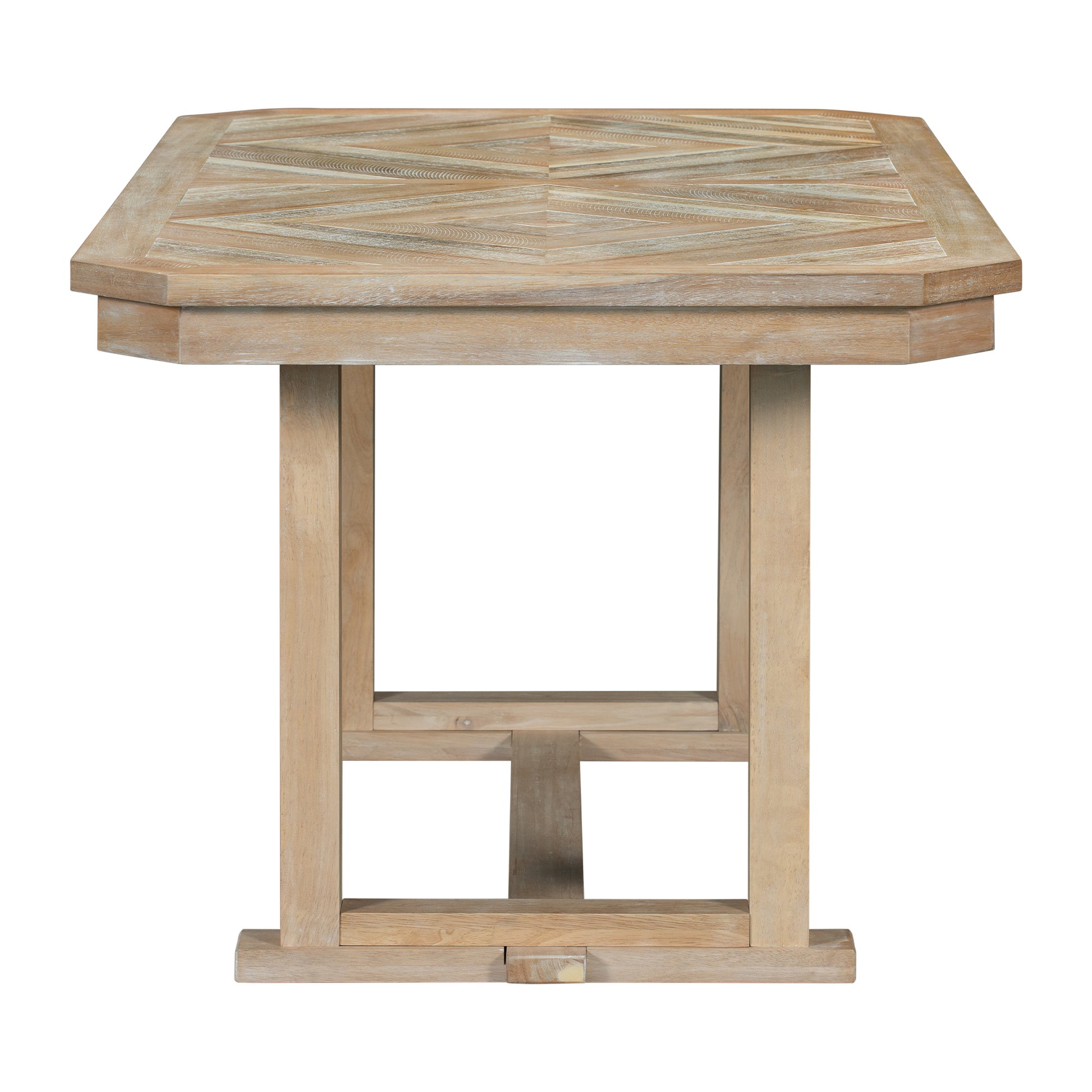 6 Piece Rubber Wood Dining Table Set With Beautiful Wood Grain Pattern Tabletop Solid Wood Veneer And Soft Cushion Natural Wood Wash Natural Wood Wash Solid Wood