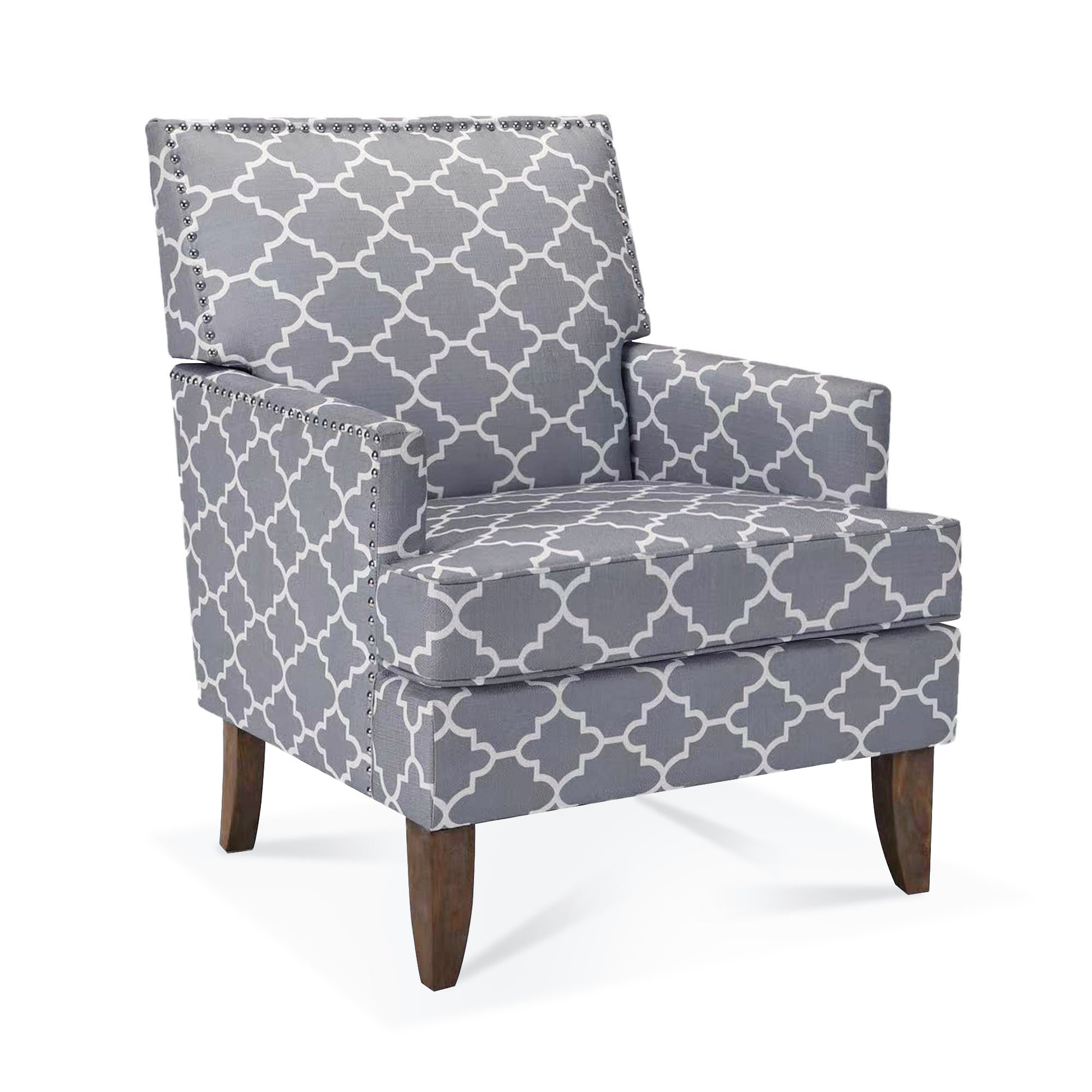 Accent Chairs For Living Room Grey Mix Fabric