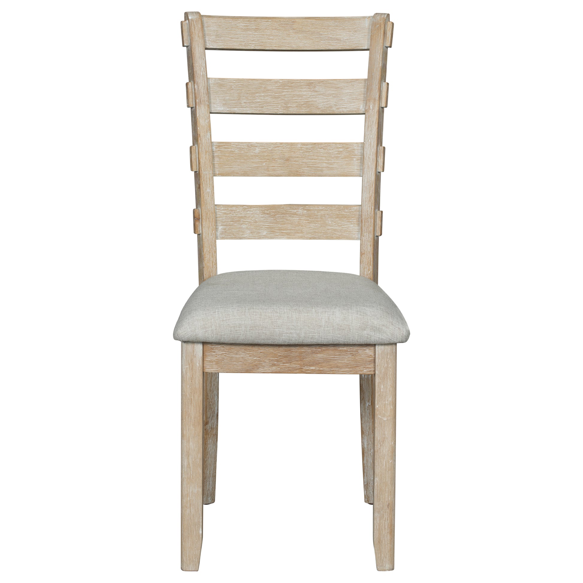 6 Piece Rubber Wood Dining Table Set With Beautiful Wood Grain Pattern Tabletop Solid Wood Veneer And Soft Cushion Natural Wood Wash Natural Wood Wash Solid Wood