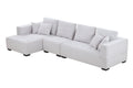 134'' Mid Century Modern Sofa L Shape Sectional Sofa Couch Left Chaise For Living Room, Beige Blue Fabric