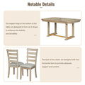 6 Piece Rubber Wood Dining Table Set With Beautiful Wood Grain Pattern Tabletop Solid Wood Veneer And Soft Cushion Natural Wood Wash Natural Wood Wash Solid Wood