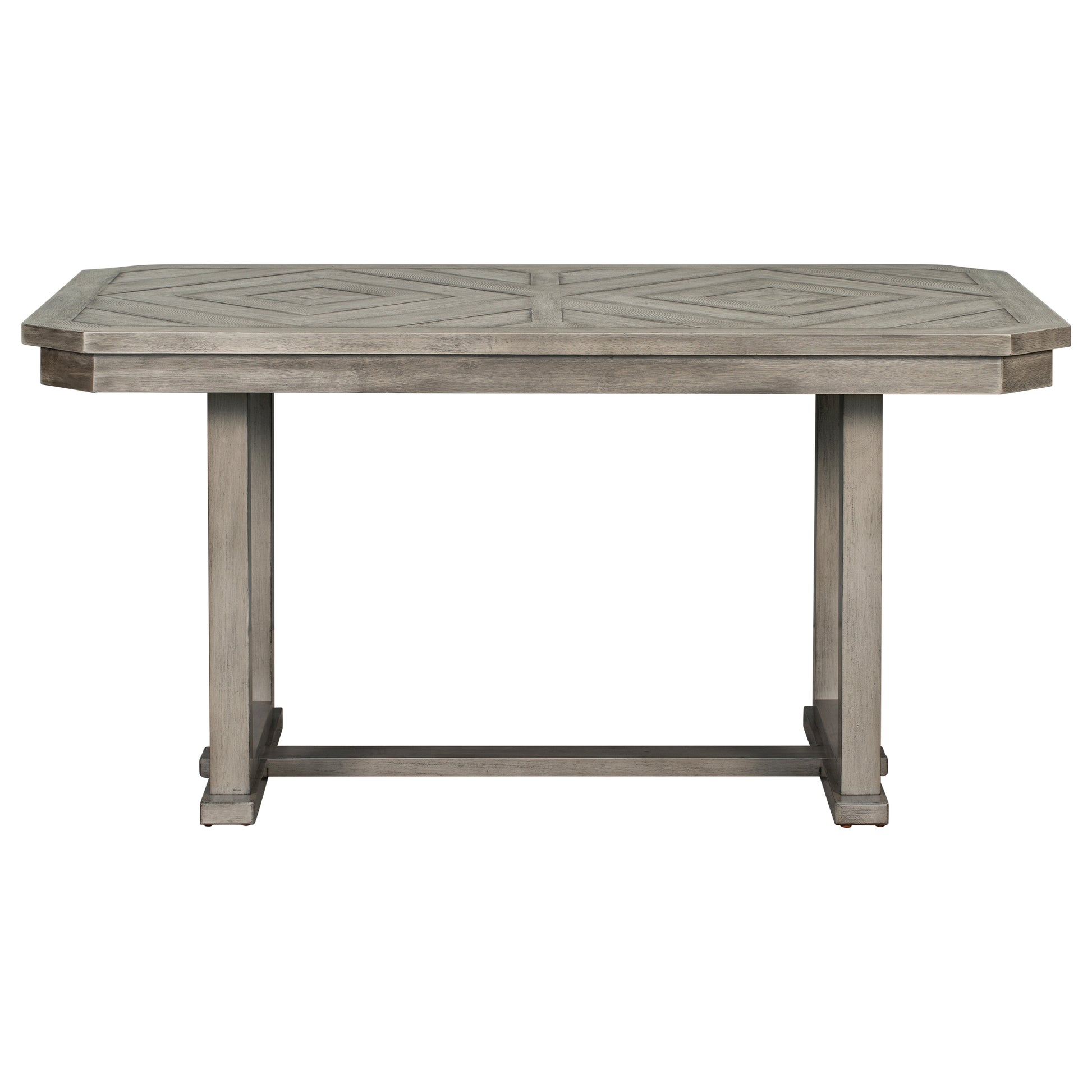 6 Piece Rubber Wood Dining Table Set With Beautiful Wood Grain Pattern Tabletop Solid Wood Veneer And Soft Cushion Gray Gray Solid Wood