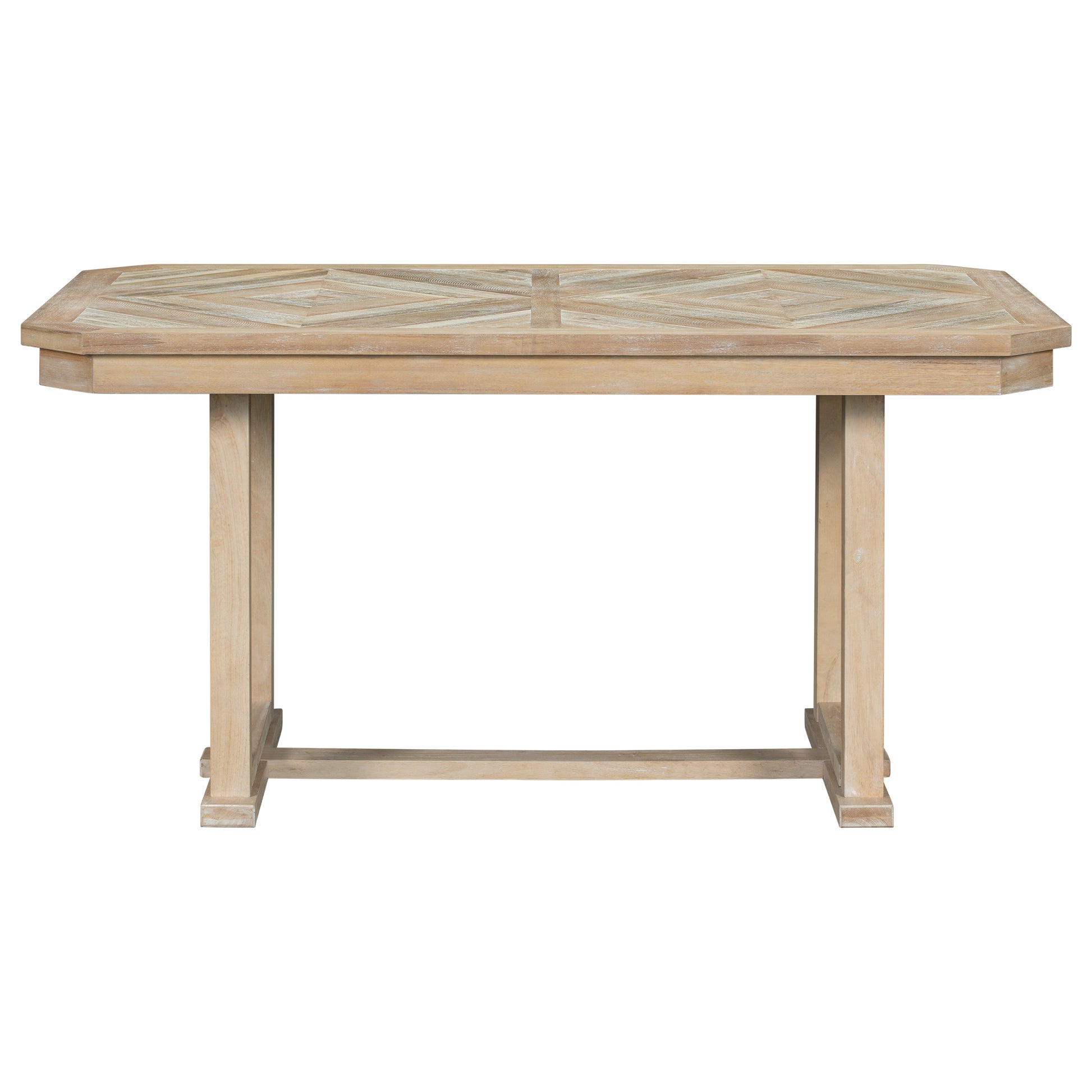 6 Piece Rubber Wood Dining Table Set With Beautiful Wood Grain Pattern Tabletop Solid Wood Veneer And Soft Cushion Natural Wood Wash Natural Wood Wash Solid Wood