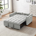Modern Velvet Loveseat Futon Sofa Couch W Pullout Bed,Small Beautiful Seat Lounge Sofa W Reclining Backrest,Toss Pillows, Pockets,Furniture For Living Room,3 In 1 Convertible Sleeper Sofa Bed, Gray Gray Velvet 2 Seat