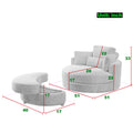 Video Welike Swivel Accent Barrel Modern Sofa Lounge Club Big Round Chair With Storage Ottoman Linen Fabric For Living Room Hotel With Pillows Beige Foam Fabric