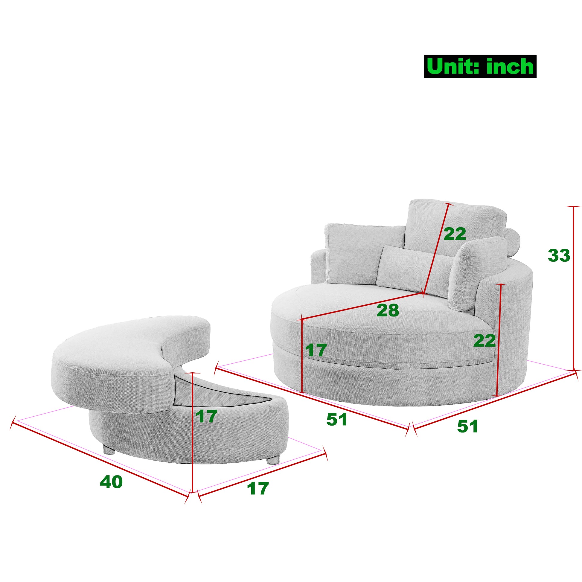 Video Welike Swivel Accent Barrel Modern Sofa Lounge Club Big Round Chair With Storage Ottoman Linen Fabric For Living Room Hotel With Pillows Beige Foam Fabric
