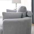 Video Welike Swivel Accent Barrel Modern Grey Sofa Lounge Club Big Round Chair With Storage Ottoman Linen Fabric For Living Room Hotel With Pillows Light Grey Foam Fabric