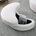 Video Welike Swivel Accent Barrel Modern Sofa Lounge Club Big Round Chair With Storage Ottoman Linen Fabric For Living Room Hotel With Pillows,Teddy White Ivory Ivory Foam Fabric 1 Seat