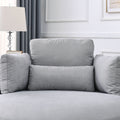 Video Welike Swivel Accent Barrel Modern Grey Sofa Lounge Club Big Round Chair With Storage Ottoman Linen Fabric For Living Room Hotel With Pillows Light Grey Foam Fabric