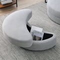 Video Welike Swivel Accent Barrel Modern Grey Sofa Lounge Club Big Round Chair With Storage Ottoman Linen Fabric For Living Room Hotel With Pillows Light Grey Foam Fabric