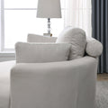 Video Welike Swivel Accent Barrel Modern Sofa Lounge Club Big Round Chair With Storage Ottoman Linen Fabric For Living Room Hotel With Pillows Beige Foam Fabric