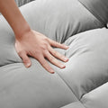 Modern Velvet Loveseat Futon Sofa Couch W Pullout Bed,Small Beautiful Seat Lounge Sofa W Reclining Backrest,Toss Pillows, Pockets,Furniture For Living Room,3 In 1 Convertible Sleeper Sofa Bed, Gray Gray Velvet 2 Seat