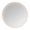 24 Inch Switch Held Memory Led Mirror, Wall Mounted Vanity Mirrors, Bathroom Anti Fog Mirror, Dimmable Bathroom Mirror Silver Glass