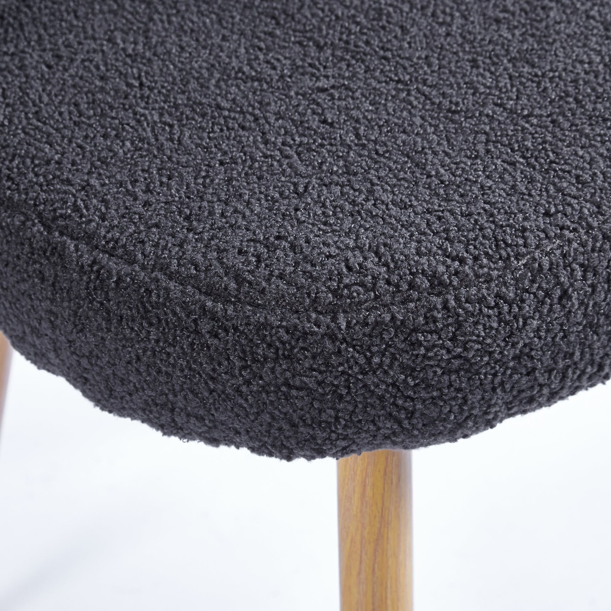 Modern Gray Dining Chair Set Of 2 With Iron Tube Wood Color Legs, Shorthair Cushions And Comfortable Backrest, Suitable For Dining Room, Living Room, Cafe, Simple Structure. Grey Fabric