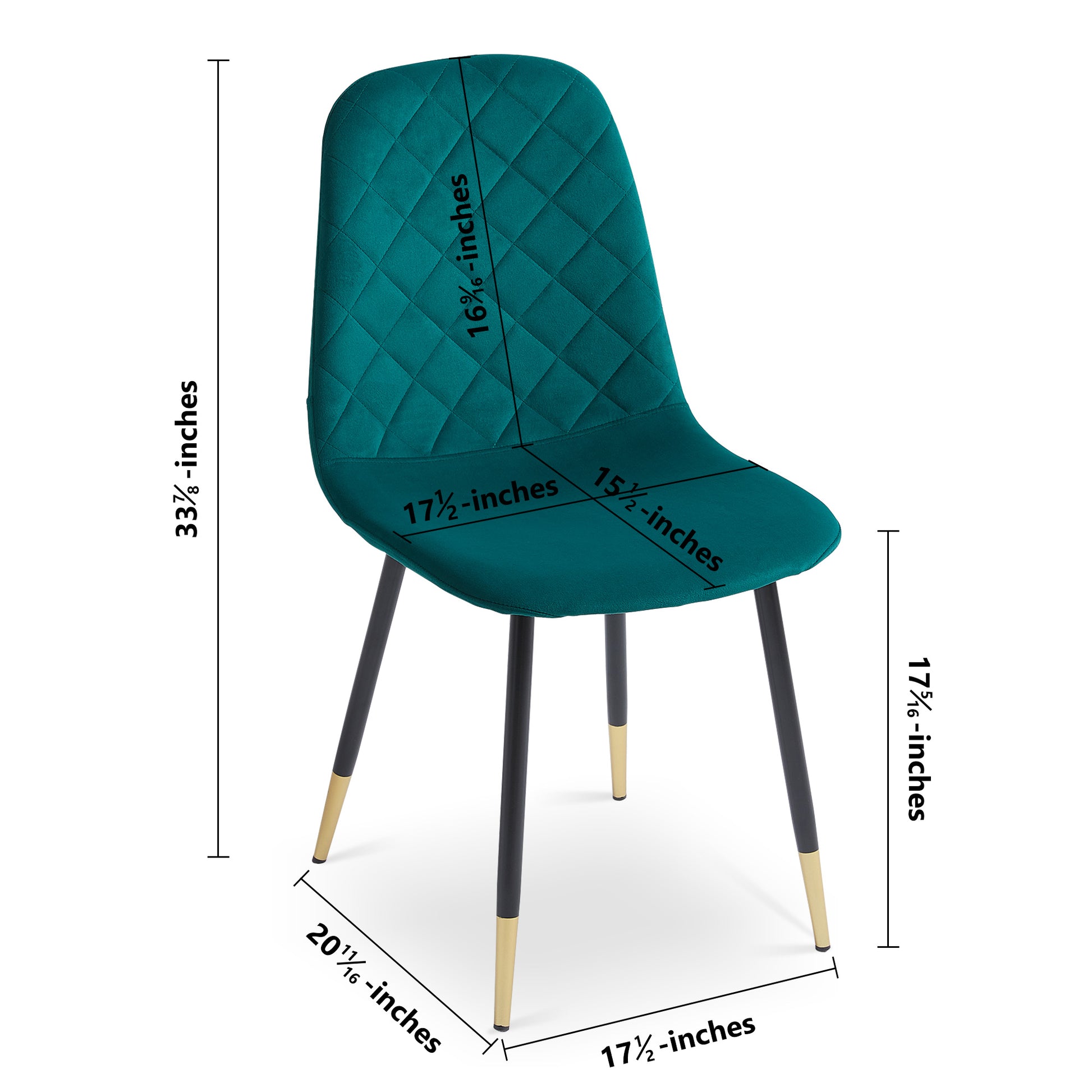 Dark Green Velvet Tufted Accent Chairs With Golden Color Metal Legs, Modern Dining Chairs For Living Room,Set Of 4 Metal Plaid Dark Green Dining Room Powder Coated Foam Dry Clean Modern Dining Chairs Solid Back Foam Velvet