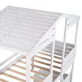 Twin Size Low Loft Wood House Bed With Two Drawers, White White Solid Wood