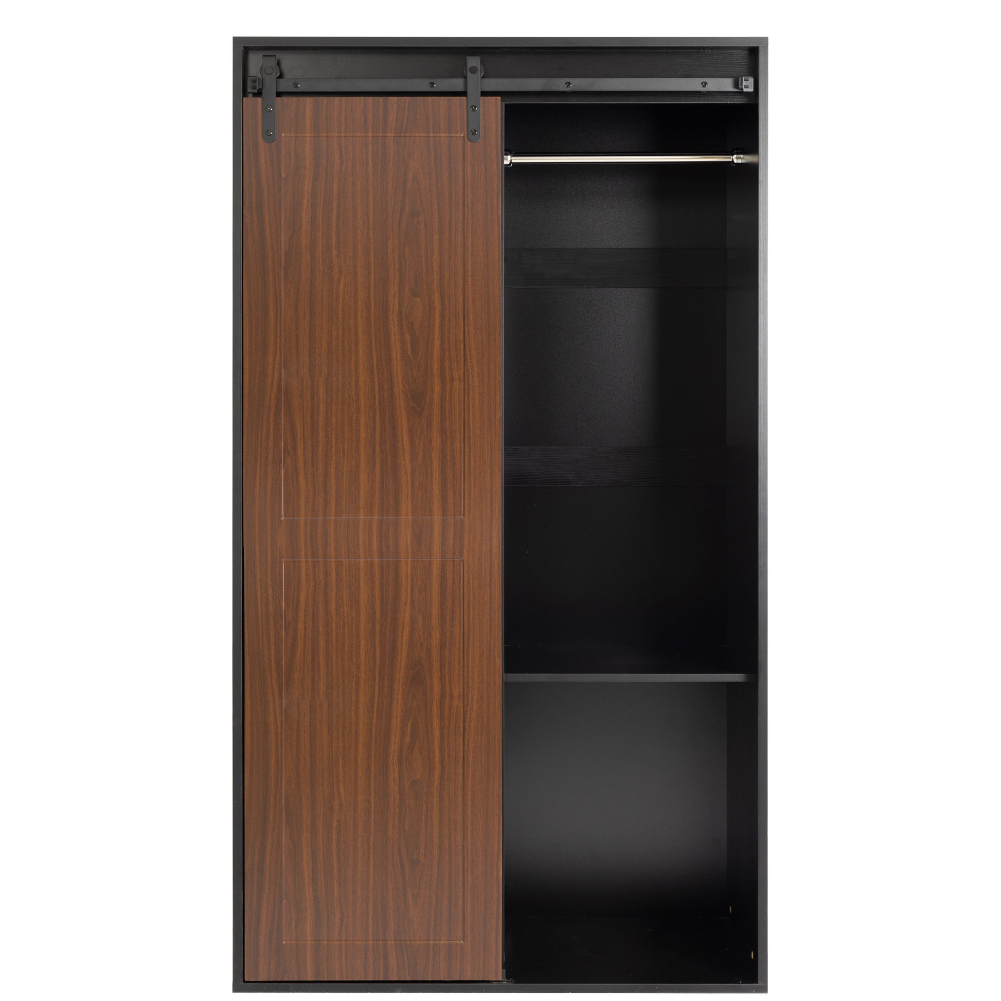 71 Inch Closets,Large Closetslaundry Cabinets,Plastic Suction Process,Farmslide Barndoors,Saveopenspace,Brand Hardware,Silent Slide,Can Be Used For The Bedroom,Cloakroom,Livingroom,Color:Black Brown 5 Or More Spaces Black Brown Brown Drawers Included